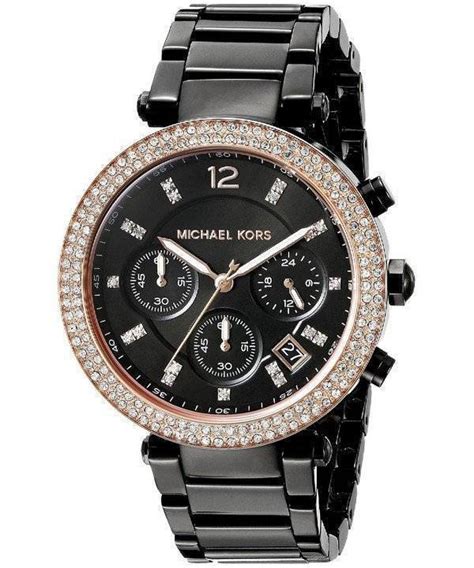 montre michael kors noir et dore|Michael Kors watch for female.